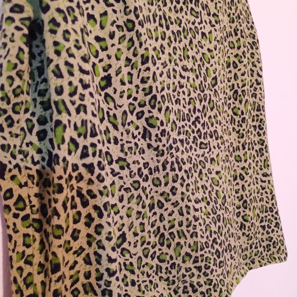 Vintage Green Leopard Print 2pc Cami and Cardigan - Picture 5 of 5